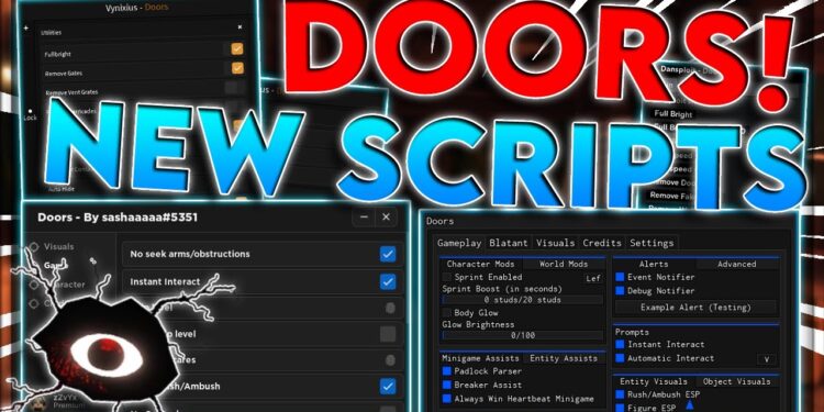 DOORS Script: Entity ESP, Noclip, Full Bright (Vision Hub)