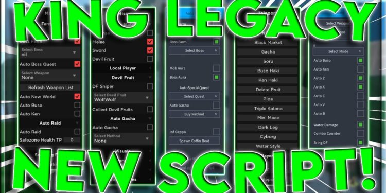 King Legacy Script – Auto Farm Level & Gems, Auto Boss Raid